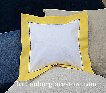 Pillow Sham Cover.26x26 Square.White with Lemon Chrome color